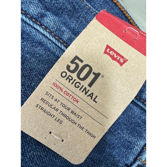 Levis 501 Original Fit Jeans Mens 34x30 Straight Leg Button Fly 100% Cotton NWT - Picture 9 of 15